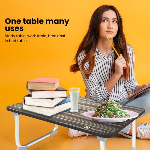 Portronics My Buddy J Foldable Table for kids Wood Portable Laptop Table (Finish Color - Black, Pre Assembled) - Image 6