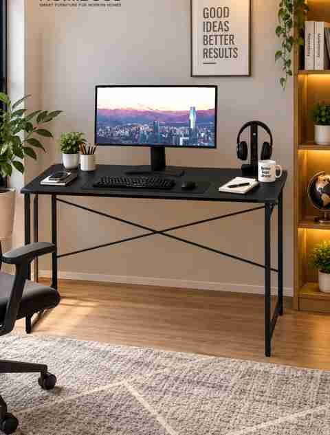 HOMIBOSS Black Steel Frame Portable Laptop Table - Image 5