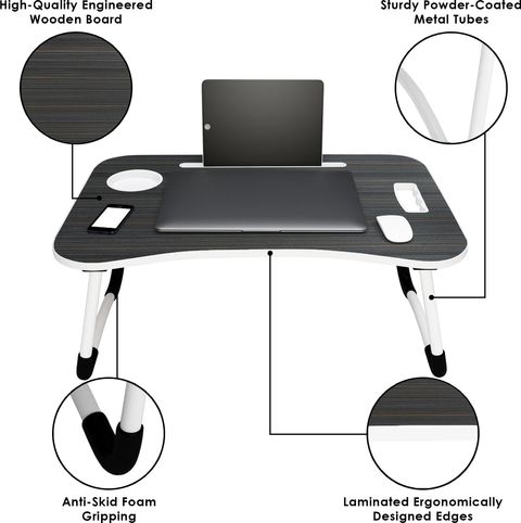 Story@home LT4002 Wood Portable Laptop Table (Finish Color - Black, Pre Assembled) - Image 7
