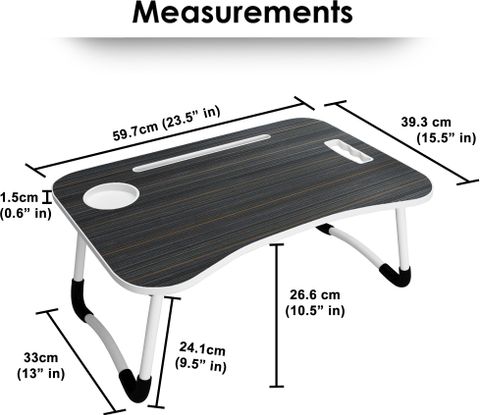 Story@home LT4002 Wood Portable Laptop Table (Finish Color - Black, Pre Assembled) - Image 8