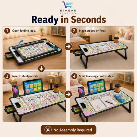 STOVEXIA Premium Kids Study Table, White Multicolour, Pre-assembled - Image 5