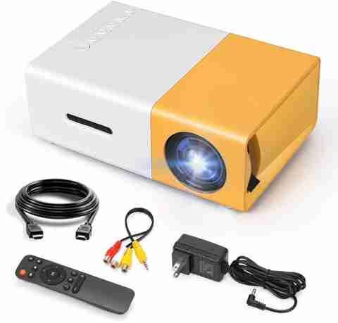 ULTRABYTES Mini HomeTheater LED Projector with Remote Controller Portable Projector (599 lm / Remote Controller) Portable Projector (Yellow) - Image 2