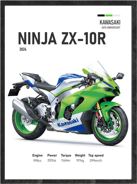 Kawasaki Ninja ZX-10R Photo Frame 3D Poster - Art & Paintings