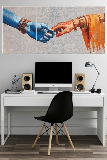 Loveistan Shiva Parvati Valuable Hand Wall Poster | 3-Piece Split Panel Set (A4 Each) | Matte Vinyl Spiritual Divine Decor for Living Room, Bedroom, Pooja Room, Office, Home Decor | Unframed Paper Print (29.7 inch X 63 inch, Rolled) - Image 3