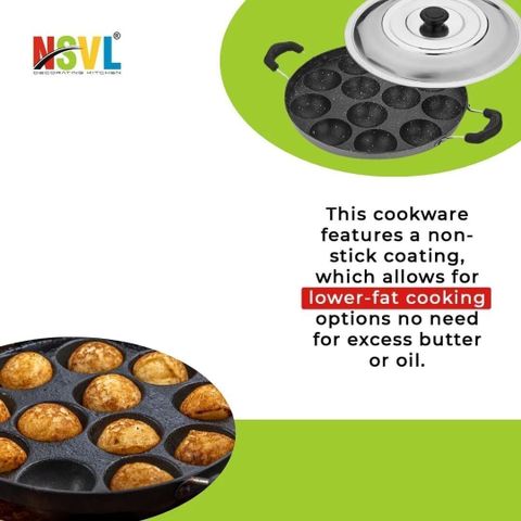 NSVL Non-Stick Dosa Tawa & Appam Maker 26.5 cm, 1L - Image 7