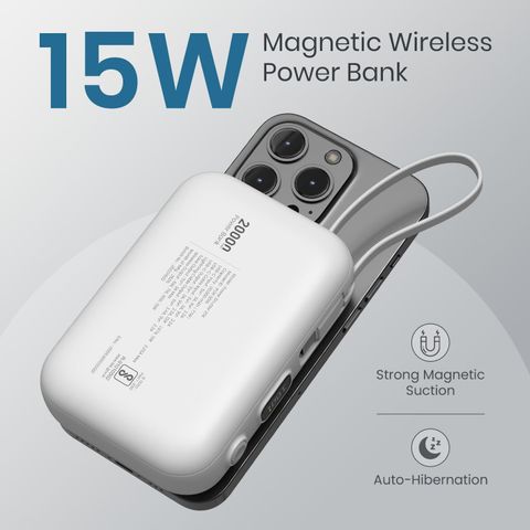 Portronics 20000 mAh 15 W Wired & Wireless Compact Pocket Size Power Bank (White, Lithium Polymer, Fast Charging for Mobile) - Image 4