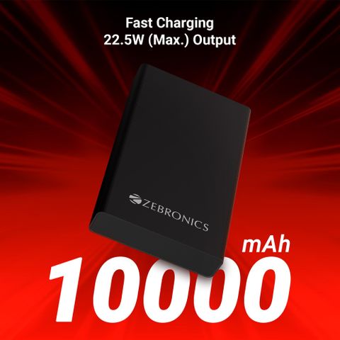 ZEBRONICS 10000 mAh 22.5 W Nano Power Bank (Midnight, Lithium Polymer, Fast Charging, Quick Charge 3.0 for Mobile, Tablet) - Image 6