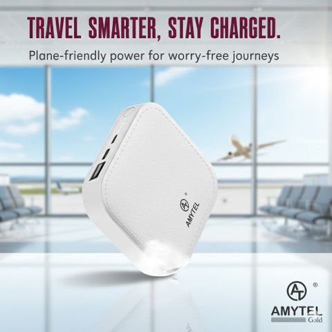 AMYTEL 7050 mAh 5 W Mini Pocket Size Power Bank (White, Lithium-ion, Power Delivery 2.0, Power Delivery 3.0, Quick Charge 2.0, Quick Charge 3.0 for Laptop, Mobile, Smartwatch, Smartband, Speaker, Tablet, Trimmer) - Image 3