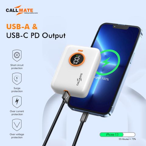 Callmate 10000 mAh 23 W Nano Pocket Size Power Bank (White, Lithium-ion, Fast Charging, Power Delivery 3.0, Quick Charge 3.0 for Mobile, Earbuds, Smartwatch, Tablet) - Image 8