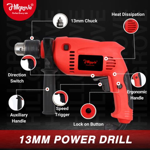 Hillgrove HGCM1515M1 700W 13mm Drill Machine Kit - Image 6
