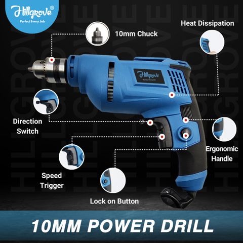 Hillgrove HGCM1092M3 500W Power Drill with 11 Bits - Image 6