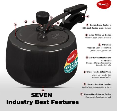 Pigeon Special Cook Plus 3 L Pressure Cooker (Hard Anodized) - Image 7