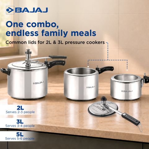 BAJAJ New Shakti 2 L, 3 L, 5 L Pressure Cooker (Aluminium) - Image 6