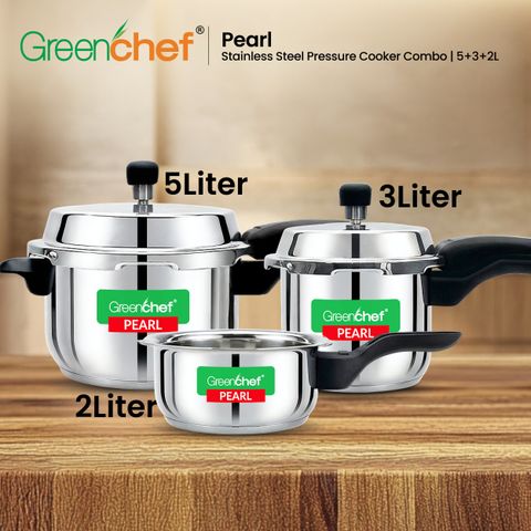 Greenchef Pearl Special Combo 2L, 3L, 5L Induction Pressure Cooker - Image 7