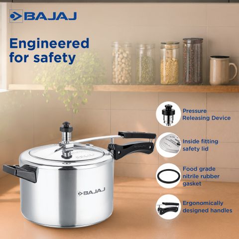 BAJAJ New Shakti 2 L, 3 L, 5 L Pressure Cooker (Aluminium) - Image 7