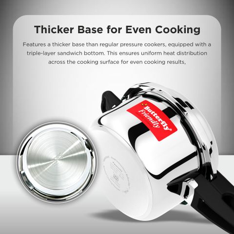 Butterfly stainless steel 2 L, 3 L, 5 L Induction Bottom Pressure Cooker (Stainless Steel) - Image 8
