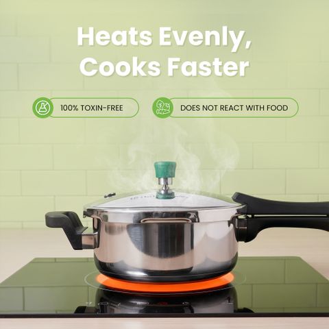 The Indus Valley Triply Stainless Steel Outer Lid Pressure Pan | ISI Certified, 3-Layer Body 5 L Induction Bottom Pressure Pan (Triply) - Image 7