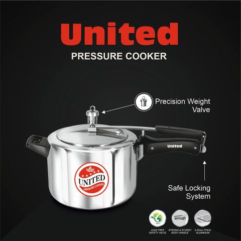 United unirize 5 L Pressure Cooker (Aluminium) - Image 6