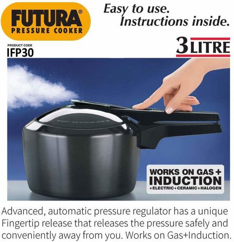 FUTURA 圧力鍋 FP30 3リットル ガス IH 可能 Hawkins Futura (IFP30) 3 L Inner Lid Induction Bottom Pressure
