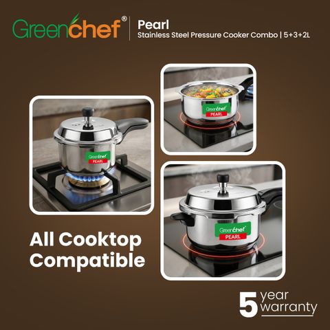 Greenchef Pearl Special Combo 2L, 3L, 5L Induction Pressure Cooker - Image 8