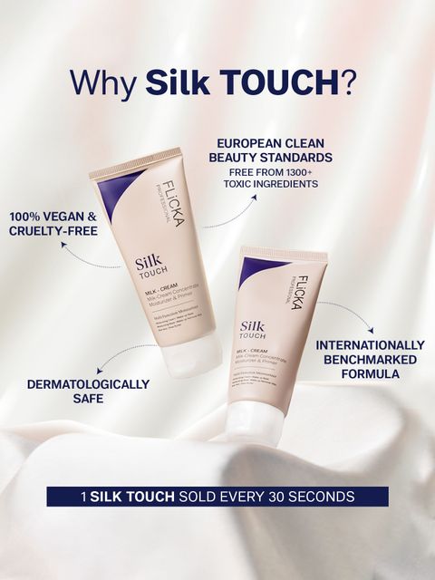 Flicka Silk Touch Milk-Cream Moisturizer for Face Makeup Long-Lasting Primer - 60 g (WHITE) - Image 8
