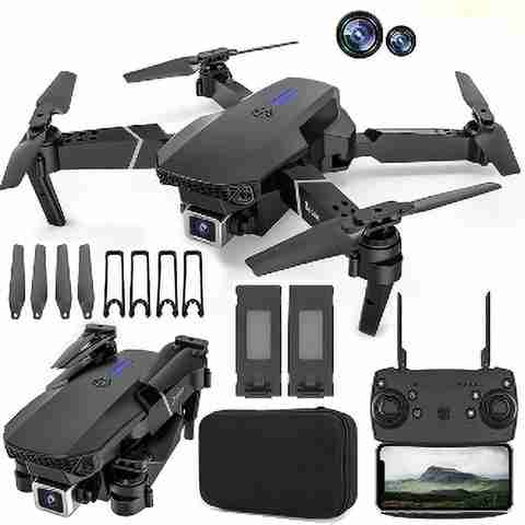 DroneXpert Foldable 4K HD Drone with FPV Camera for Kids & Adults 5.3 GHz AM4 4 Core Processor Designed for Server (Black) - Image 2