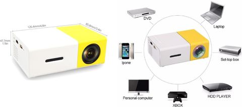 ZVR Mini Portable LED Projector 600 lm Yellow - Image 5