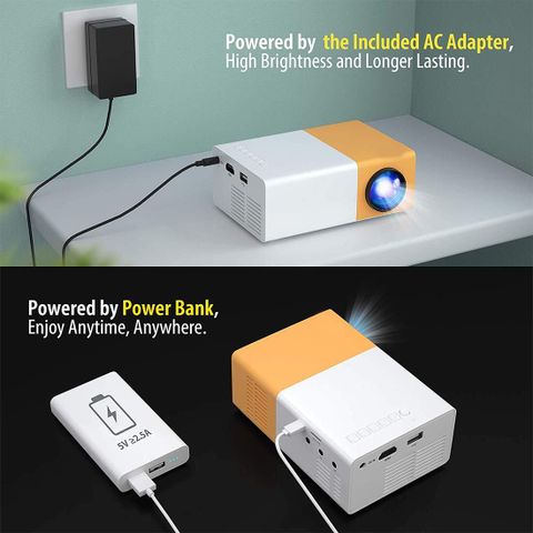 SILENCE সাà¦à¦²à§à¦¨à§à¦¸ Mini Portable LED Projector with Multiple Interfaces Like AV, Audio, USB, HDMI পà§à¦°à§à¦à§à¦¬à§à¦² পà§à¦°à¦à§à¦à§à¦à¦° (হলà§à¦¦) - Image 4