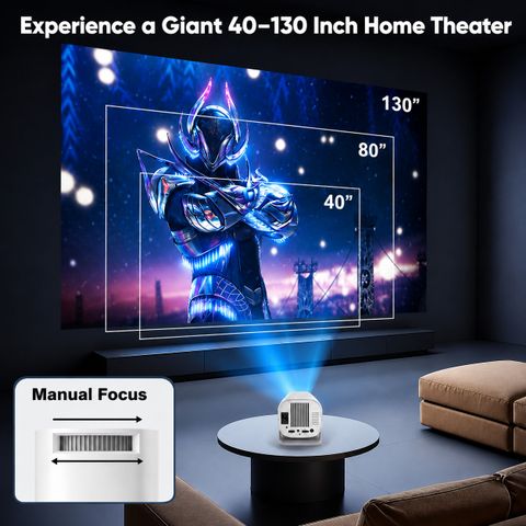 AG INDUSTRY Android 11.0 Smart S40 Projector, 1080P & 4K Support,2.4G & 5G WIFI, 2X Brighter (8500 lm / 1 Speaker / Wireless / Remote Controller) Portable Projector (White) - Image 7