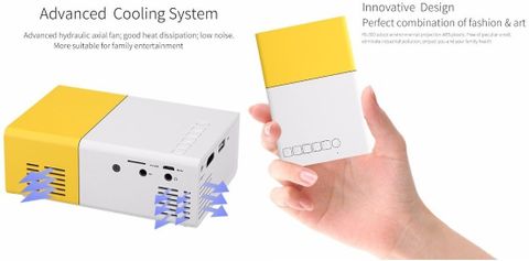 ZVR Mini Portable LED Projector 600 lm Yellow - Image 4