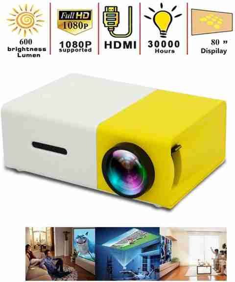 ZVR Mini Portable LED Projector 600 lm Yellow - Image 2
