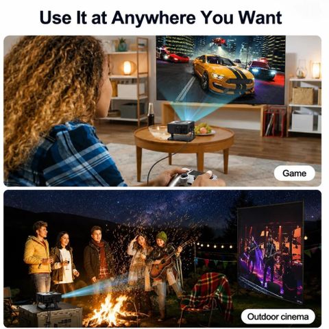 Maizic Smarthome Xnano T200 Smart Mini Projector, Native 1080P, Black - Image 8