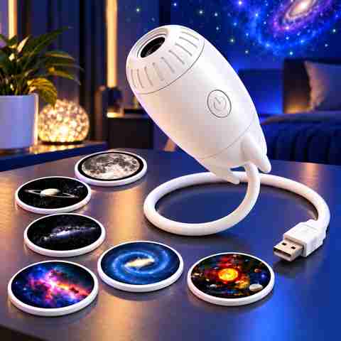 ONLINEWEBVLOG Night Light Projector, 6 Slides, White - Image 2