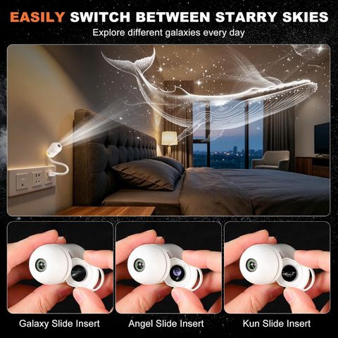 rivtoxx 2-in-1 Galaxy Projector Night Light, White - Image 5