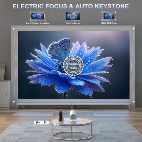EarShades HY-300 4K Ultra HD Smart Mini Projector with WiFi, Android - Image 5