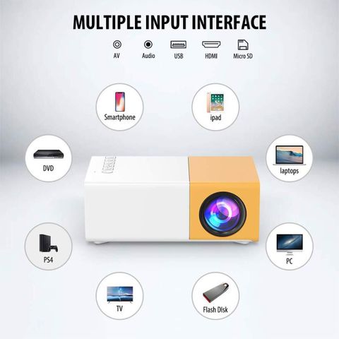 SILENCE সাà¦à¦²à§à¦¨à§à¦¸ Mini Portable LED Projector with Multiple Interfaces Like AV, Audio, USB, HDMI পà§à¦°à§à¦à§à¦¬à§à¦² পà§à¦°à¦à§à¦à§à¦à¦° (হলà§à¦¦) - Image 3