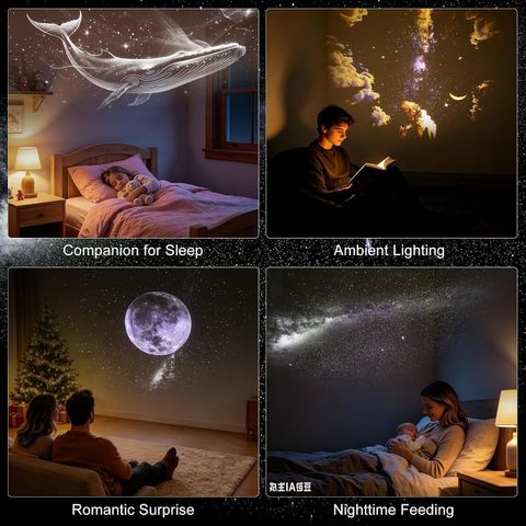 MCBAZEL Galaxy Projector Night Light, USB Portable Starry Sky Lamp for Bed & Kids Room (300 lm) Portable Projector (White) - Image 3