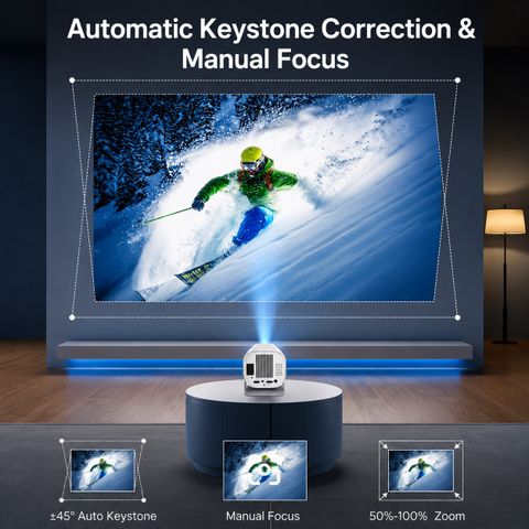 AG INDUSTRY Android 11.0 Smart S40 Projector, 1080P & 4K Support,2.4G & 5G WIFI, 2X Brighter (8500 lm / 1 Speaker / Wireless / Remote Controller) Portable Projector (White) - Image 5