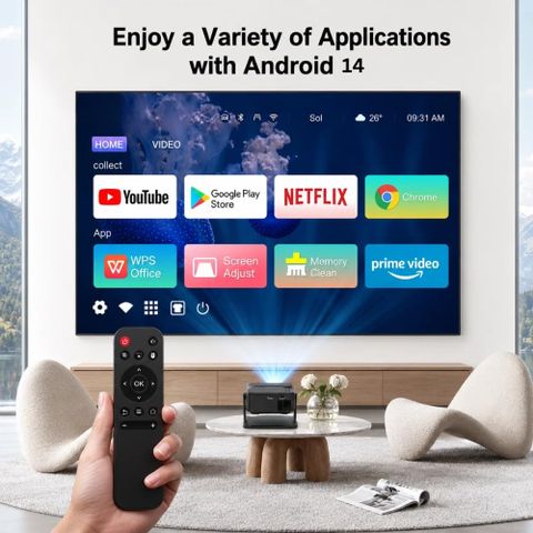 Maizic Smarthome Xnano T200 Smart Mini Projector, Native 1080P, Black - Image 6