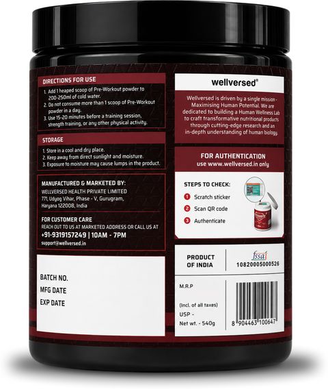 Wellversed Dynamite Pre-Workout EXTREME 15 Servings| For Hardcore Athletes | High-Stim Pre Workout (270 g, Chilli Guava) - Image 4