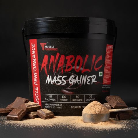Muscle Performance Anabolic Mass Gainer With 40g Protein, Added Vitamins, Probiotics, Enzymes Weight Gainers/Mass Gainers (5 kg, Belgium Chocolate) - Image 4