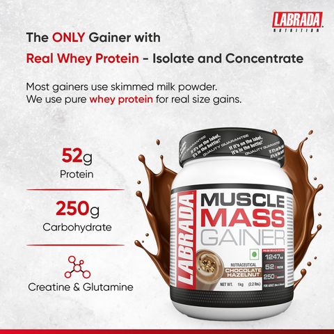 Labrada Muscle Mass Gainer Chocolate Hazelnut 1kg - Image 6
