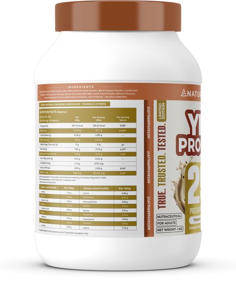 NATURALTEIN Fermented Yeast Protein Powder | 25g Protein Per Scoop | Vegan Plant Protein Plant-Based Protein (1 kg, Thandai) - Image 6