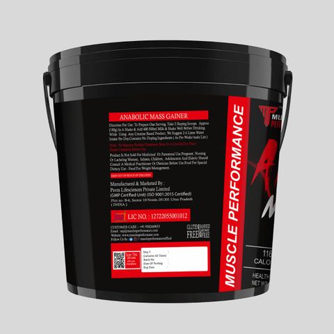 Muscle Performance Anabolic Mass Gainer With 40g Protein, Added Vitamins, Probiotics, Enzymes Weight Gainers/Mass Gainers (5 kg, Belgium Chocolate) - Image 7