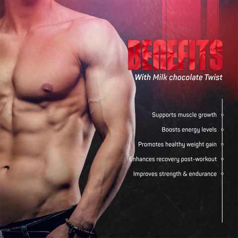 MEGAGROW Whey Protein Mass Gainer, Milk Chocolate, 1kg - Image 8