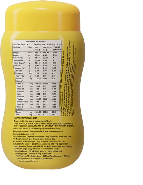 Endura Mass Weight Gainers/Mass Gainers (500 g, Banana) - Image 5