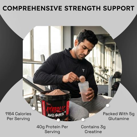 Muscle Performance Anabolic Mass Gainer With 40g Protein, Added Vitamins, Probiotics, Enzymes Weight Gainers/Mass Gainers (5 kg, Belgium Chocolate) - Image 5