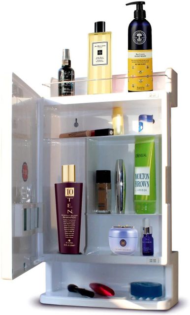 Branco Mirror Cabinet 21x12 Inch White 4-Shelf - Image 4