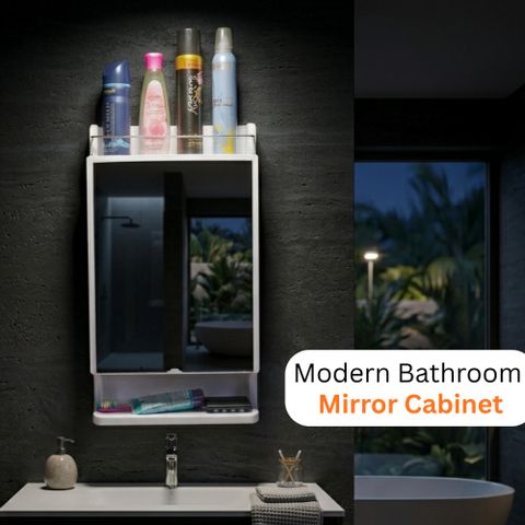 Branco Mirror Cabinet 21x12 Inch White 4-Shelf - Image 5