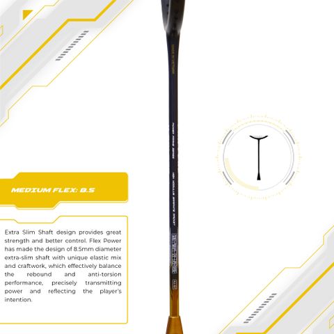 apacs Finapi 232 Xtra Power (40 LBS, 40T Extra Strong Graphite) Blue, Gold Unstrung Badminton Racquet (Pack of: 1, 85 g) - Image 8